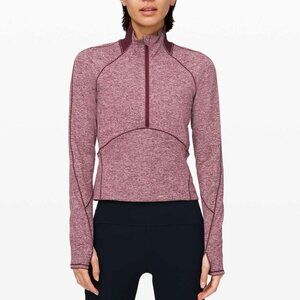 Lululemon Always Alert 1/2 Zip - Heathered Garnet - size 2